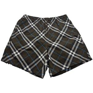 Men's Burberry Check Swim Shorts 5" Size Small Snug Brown